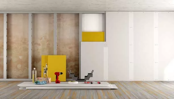 Pose de plâtre pour solidifier un mur porteur, Cambrai, FW DECO